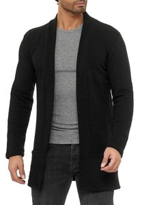 Red Bridge Herren Cardigan Jacke Sweat-Jacke Sakko Long Cut Schwarz XXL
