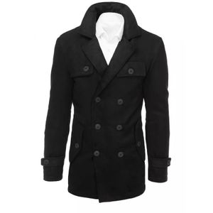 Pánsky dvojradový zimný kabát CITY čierna XL