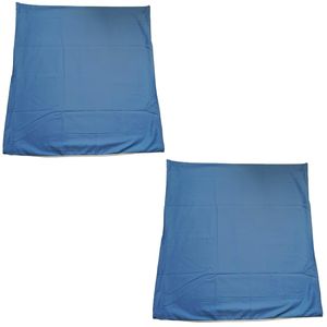 2er Set Kopfkissenbezug Kissenbezug Kissenhülle 80x80 cm Blau Zweifarbig 100% Baumwolle Perkal mit Reißverschluss