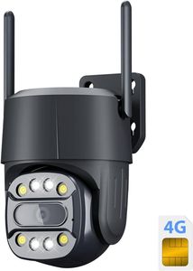 DIDseth 4G LTE Überwachungskamera Aussen mit SIM-Karte, PTZ IP Kamera Outdoor mit Farb-Nachtsicht, KI-Personenerkennung und Bewegungserkennung, Automatische Verfolgung, 2-Wege-Audio, IP66