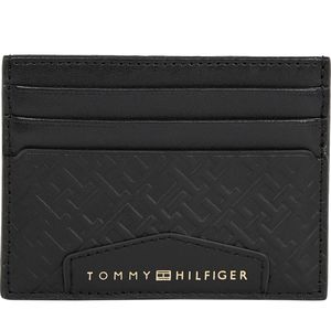Tommy Hilfiger Herren Premium-Kartenhalter aus Leder, Schwarz One Size