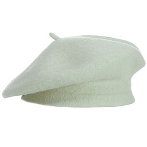 Dámský baret klasická francouzská čepice vlněný klobouk baret čepice Vintage - světle šedá