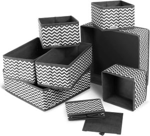 8 Stück Aufbewahrungsbox Stoff Set faltbar Unterwäsche Socken Organizer Ordnungsbox Faltbox Stoffbox für Schubladen Ordnungssystem