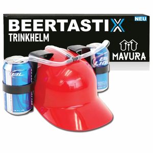 BEERTASTIX Trinkhelm Party Bierhelm Getränkehalter Getränkehelm Saufhelm Bier Helm – das perfekte Accessoire für Parties und Freizeit