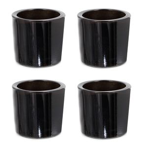 Teelichthalter Glas 6,5x6cm schwarz 4er Set