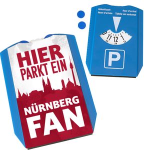 Hier parkt ein Nürnberg Fan Parkscheibe in Rot Weiß