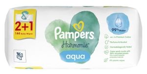 Pampers Harmonie Aqua Chusteczki nawilżające dla dzieci, 3 x 48 sztuk (PRODUKT Z NIEMIEC)