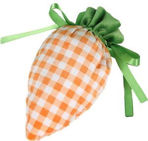 Ostern Plaid Karotten Geschenktüte Tragbare süße Rettich Form Leckereien Snack Geschenk Leckerei Süßigkeiten Kordelzug Tasche Frohe Ostern Festival Geschenk Orange