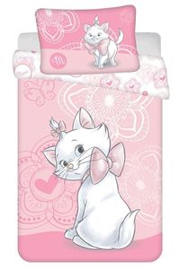 Disney Kinder Bettwäsche Wendemotiv Aristocats Marie Cat Baby Katze mit Schleife Rosa Bettdecke 100x135 + Kopfkissen 40x60 cm, 100% Baumwolle