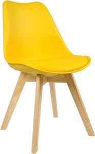 WOLTU 1 x Esszimmerstuhl 1 Stück Esszimmerstuhl Design Stuhl Küchenstuhl Holz Gelb