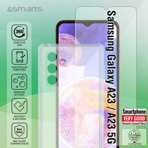 4smarts 360° Starter Set mit X-Pro Clear Glas und Clear Hülle Galaxy A23/A23 5G