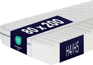 Matratze Relaxsan 80 x 200cm, H4-H5, Höhe 23 cm, Wendematratze mit 7-Zonen-Spezial-Komfortschaum, Punktelastisch, formstabil & atmungsaktiv