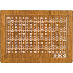 Autolock Spardose Holz Sparbüchse SparBox mit Sparziel und Zahlen zum ankreuzen Holzkiste Sparbüchse für Kinder (10000€)