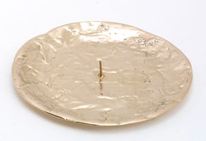 Kerzenteller Messing Gold mit Dorn Ø 12,5 cm ideal für Kerzen