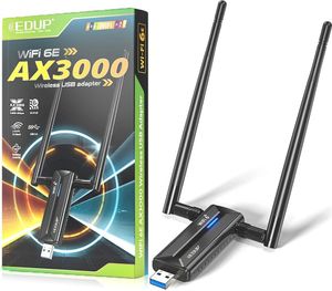 BRAINZAP 3000 Mbps USB 3.0 Tri-Band/Dual-Band WIFI 6 WLAN Stick Adapter AX3000 802.11ax 2.4/5.8G/6.0G 802.11ax/ac/a/b/g/n