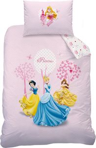 Disney Princess Mädchen Bettwäsche Wendebettwäsche Kinderbettwäsche 110x140cm rosa Baumwolle