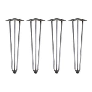 Zelsius Hairpin Legs, 4er Set, 45 cm, Rohstahl, Tischbeine aus Stahl 3 Streben