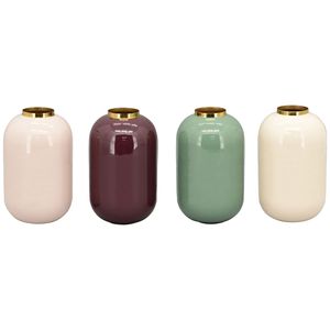 Vase EnameL - Metall - 16x16x25 cm - lila/pink/grün/beige assortiert - 1 Stück