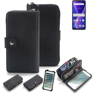 K-S-Trade 2in1 Handyhülle Schutzhülle kompatibel mit Blackview Oscal C60  & Portemonnee Cover Handy Hülle Case Etui Geldbörse Wallet Bookstyle