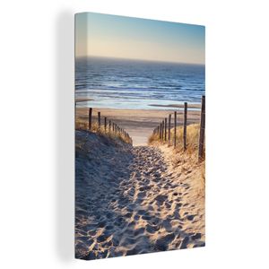 OneMillionCanvasses® - Leinwandbilder - Bild auf Leinwand Wandbild Leinwandbild Sand - Strand - Düne - Meer - Sommer, 40x60 cm, Kunstdruck Wandkunst Gemälde auf Holzrahmen