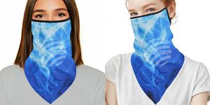 GKA tolles Mundschutztuch mit Ohrschlaufen Wellen Ozean blau Mundschutz Maske Tuch Gesichtsschutz Tuch Multifunktionstuch Schal Bandana