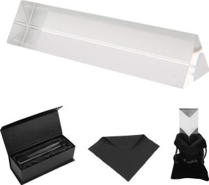 Belle Vous K9 Kristall Prisma Dreieck - 15cm Fotografie Glas Prisma Spektrometer mit Tasche Mikrofasertuch - Kristallglas Dreieckig für Sonnenlicht