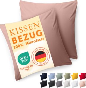 Blumtal Kissenbezug 80x80 cm 2er Set weich -  80x80 cm80x80 - Kopfkissen 80x80 Bezug - Kissen 80x80 Bezug - Kopfkissenbezüge 80x80 Rosa