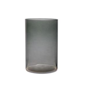 Dekoglas, Vase LEVI ESSENTIALS Zylinder H. 19,5cm D. 14cm grau Glas Hakbijl