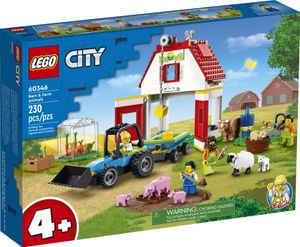 LEGO 60346 City Bauernhof mit Tieren, und Spielzeug-Traktor mit Anhänger