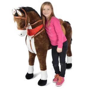 Pink Papaya Giant XXL Kinder Spielpferd zum Reiten Herkules 125 cm | Plüschpferd | Fast lebensgroßes Pferd zum Reiten für Kinder | Stehpferd bis 100kg belastbar mit Sounds