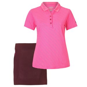 Damen Poloshirt + Funktionsrock pink/aubergine Gr. 36 Baumwollshirt Wanderrock - Gr. 36 | Aubergine