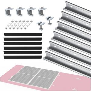 NuaSol Photovoltaik Trapezblechdach Montageset Solar- & PV-Montagesysteme Befestigung, Halterung für 2 Module U-Profil 20cm Solarpanel Halterung