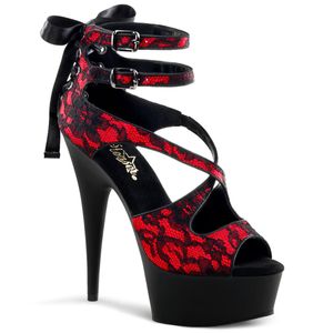 DELIGHT-678LC Damen Sandale von Pleaser, Rot EU 39, US 9
