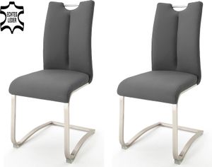 Schwingstuhl Küchenstuhl Esszimmerstuhl Schwinger Stuhl "Kerrin II" (2-er Set) Grau