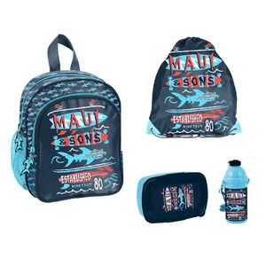 Maui & Sons Sada batohů do školky 4ks s motivem žraloka pro KiTa Crèche Mateřská škola Volný čas