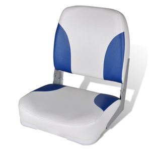 vidaXL Skládací sedadlo do člunu s čalouněním v modrobílé barvě 41x36x48 cm