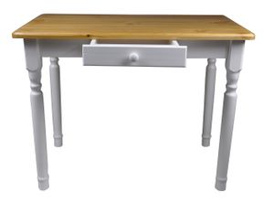 Esstisch mit Schublade Küchentisch Tisch Massiv Kiefer Speisetisch massiv (70x100 cm, Erle)