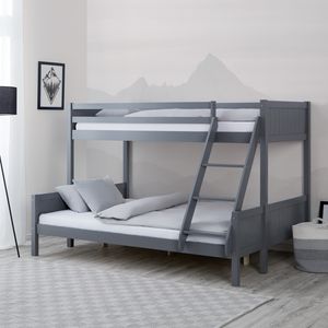 Homestyle4u 2525, Etagenbett 90x200 und 140x200 Kinderbett Holz 2 Kinder Grau Homestyle4u 2525, Etagenbett 90x200 und 140x200 Kinderbett Holz 2 Kinder Grau