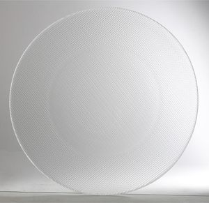 12x Platzteller Inca, Transparent, 31cm, aus Glas, für Speisen, als Servierplatte, zur Dekoration von Essen, Geschirr für Küche und Tisch, Untersetzer