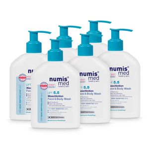 numis med Waschlotion ph 5.5 - Körperlotion für sehr empfindliche & sensible Haut - vegane Hautpflege Lotion 6x 200 ml