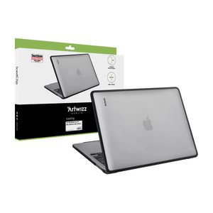 ARTWIZZ IcedClip für MacBook Air 13 Zoll M2 M3 (ab 2022) - Transluzente Schutzhülle mit schwarzem TPU Rahmen