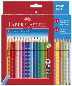 FABER-CASTELL Dreikant-Buntstifte Colour GRIP 24 Stifte im Promoetui