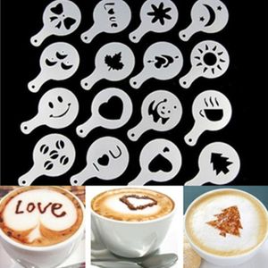 Favson 16 Teile / los Kaffee Latte Cappuccino Barista Kunst Schablonen Kuchen Duster Vorlagen Kaffee Zubehör