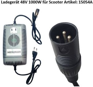 Nabíječka 3pólová 48V 2,5A pro elektrický skútr šedá