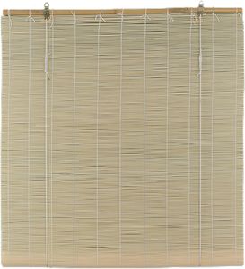 Seitenzugrollo Bambus Raffrollo Bambusraffrollo Stil Holzrollo Sichtschutz  80x160 cm Natur