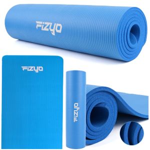 Podložka na cvičenie Jogy Pilatesu Fizyo Protisklzová Gymnastická Karimatka NBR Fitness 183x61x1 cm – Hrubá 10 mm – Modrá