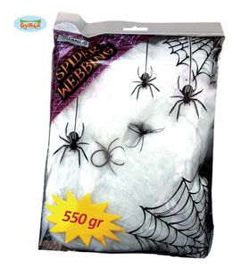 Pavučina bílá s 4 pavouky - Halloween - 550 g