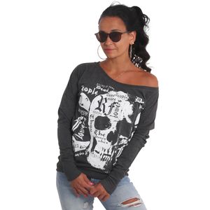 Yakuza Ladies Skull Script Longsleeve, czarny, L