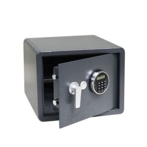 Ocelový sejf RS.30R.LA s elektronickým zámkem s alarmem, podsvíceným LCD displejem a páčkou k otevření, barva šedá