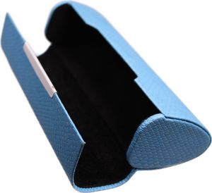 Hartschalen Etui von Optiker Dietrich in Blauer Schlangenlederoptik